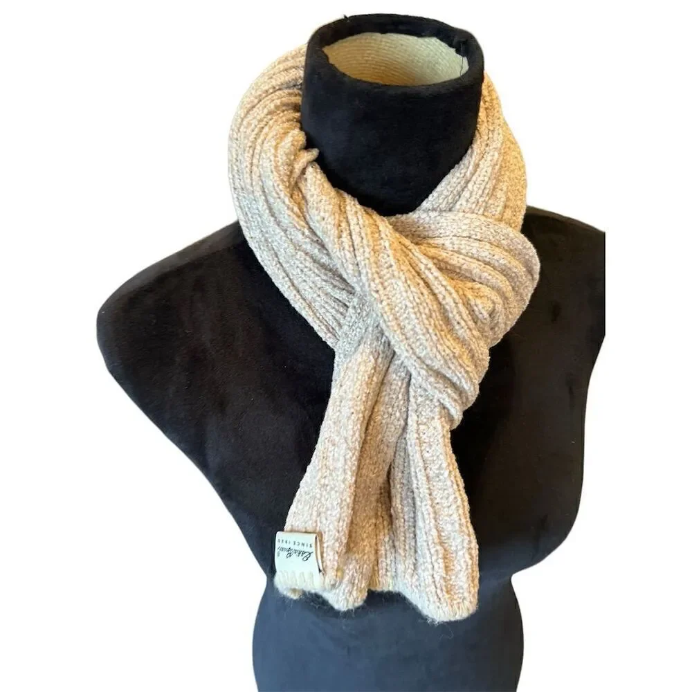 Eddie Bauer Beige Unisex Acrylic Beanie and Scarf Set One Size 2 Piece
